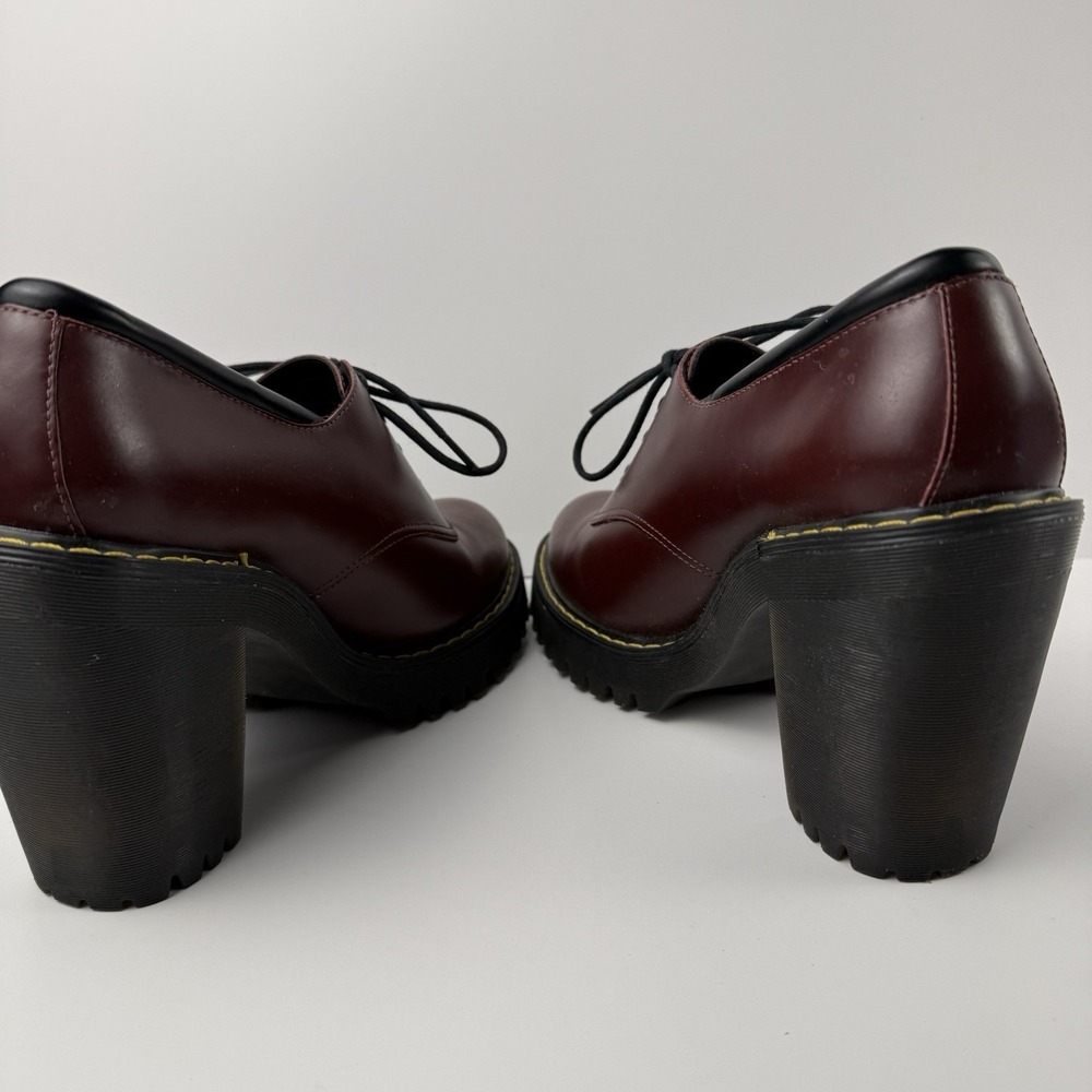 Dr. Martens Salome Red Leather Chunky Heel Platform Womens US Size 9 - Picture 7 of 10